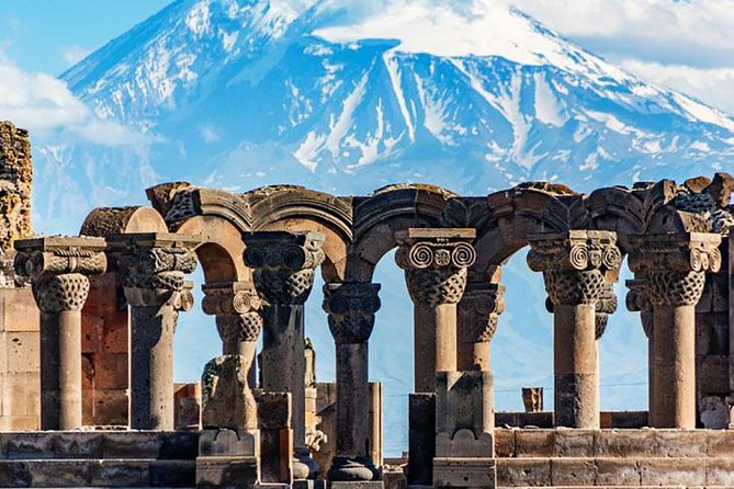 Echmiadzin (Hripsime, Gayane, Mother Cathedral) and Zvartnots Temple - Zvartnots Temple ruins: circular, three-tier, and built to be seen