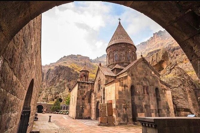 Garni, Geghard, Charent's Arch, Symphony of Stones & LavashBaking - Geghardavank: the Monastery of the Spear inside mountain walls
